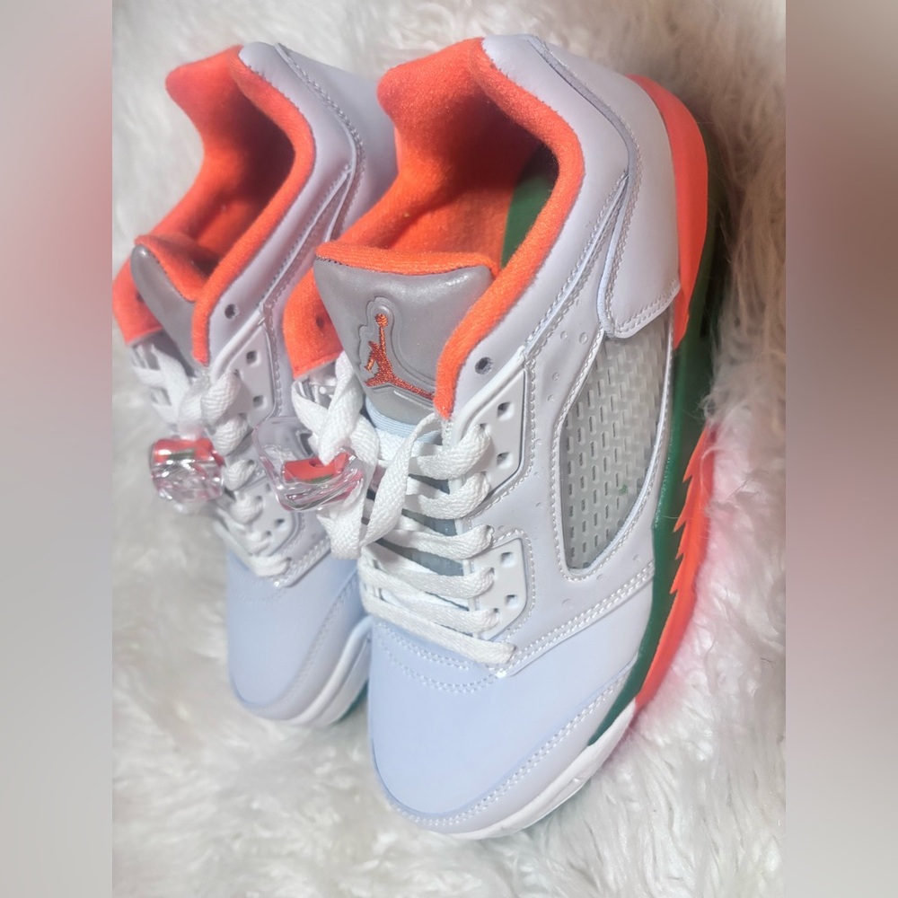 Air Jordan White and Orange Sneakers